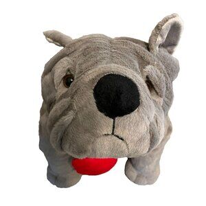 Dan Dee Collectors Choice 13" Plush Bull Dog Gray Shar Pei Red Collar Stuffed